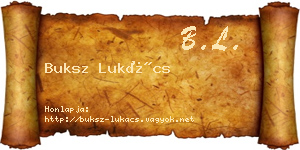 Buksz Lukács névjegykártya
